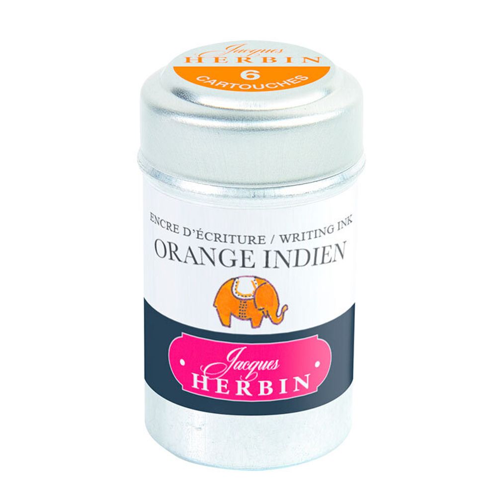 Картриджи для ручки Herbin Orange indien оранжевые 6 шт (20157T)