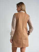 Платье сарафан офисный замшевый