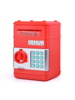 Игрушка Копилка Сейф с паролем, цвет красный (7601)