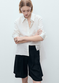 Льняные бермуды с поясом