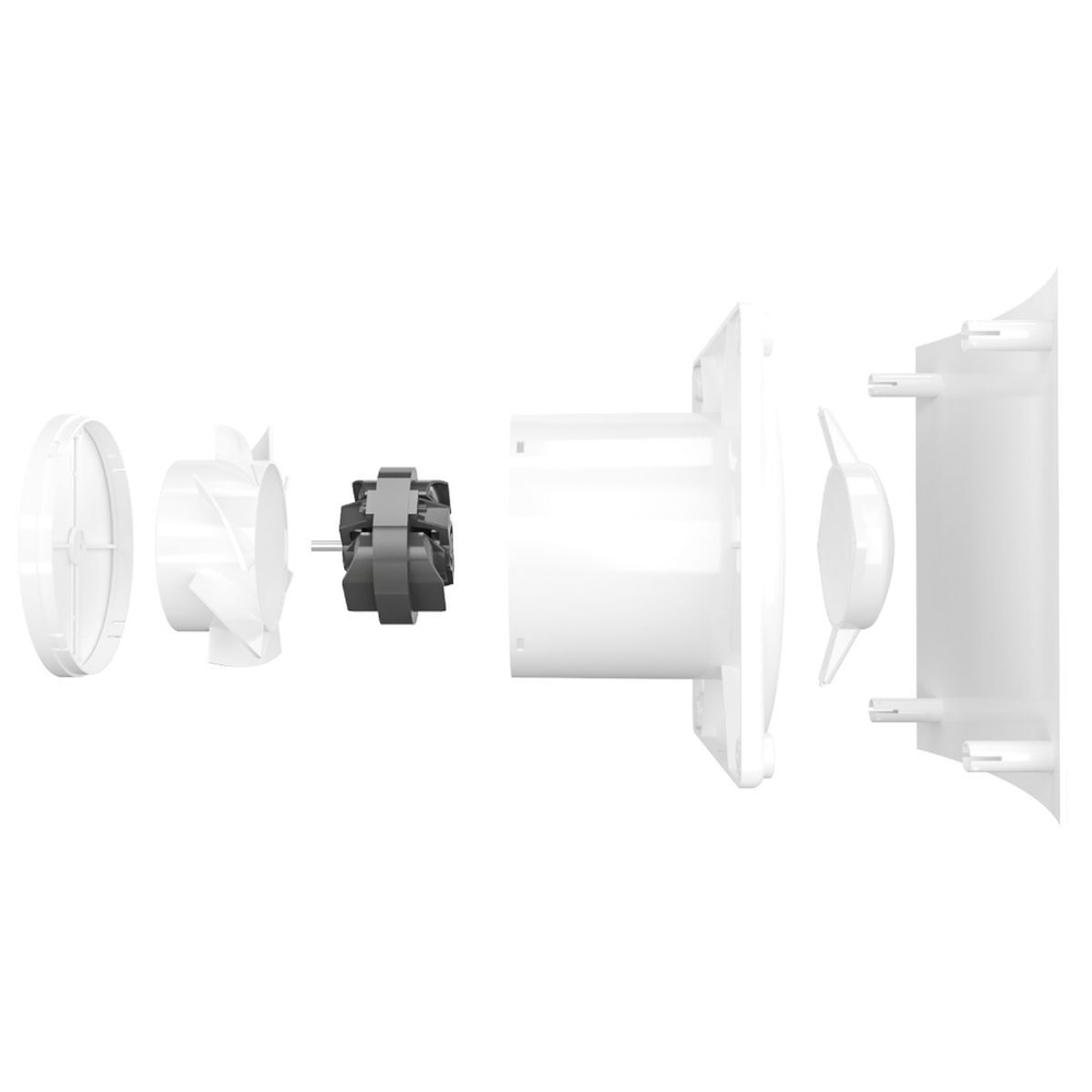 Вентилятор вытяжной настен, Эра, d100 мм, 14 Вт, 90 м3/ч, Quadro 4