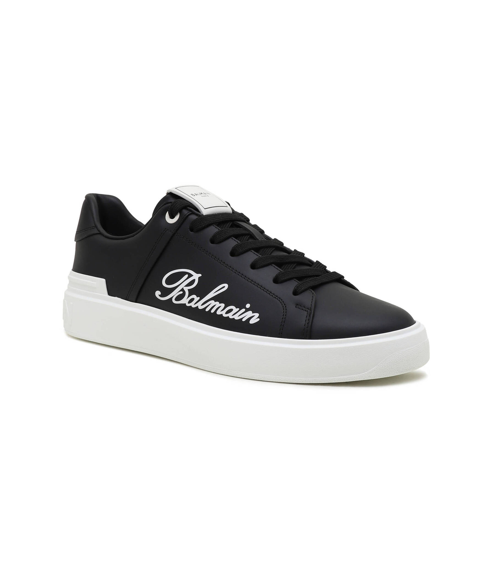 Кожаные кроссовки b-court-cuir&signature Balmain - черный(CM0VI288 LTBP)