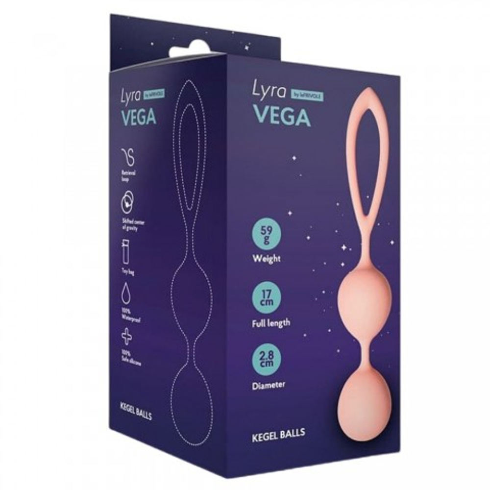 Шарики Кегеля со смещенным центром тяжести Vega, персиковый, 2,8 x 17 см, One Size