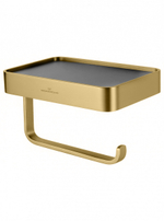 Держатель для туалетной бумаги с полкой WONZON & WOGHAND GRAFFITY, Брашированное золото (WW-9366-BG)