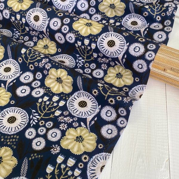 ПОЛНОЧНЫЕ ЦВЕТЫ #1 100% хлопок Handmade Fabrics 3