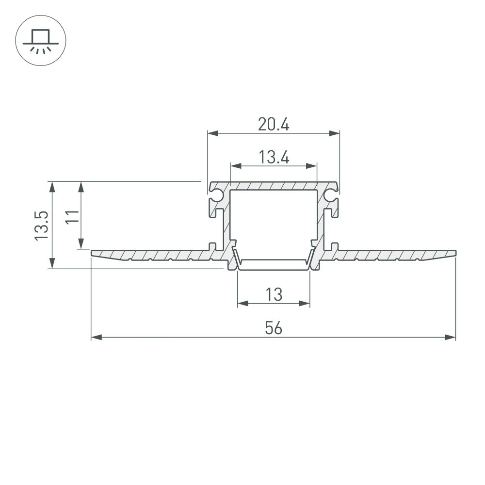 Профиль PDS-F-HIDE-3000 (Arlight, Алюминий) 045497