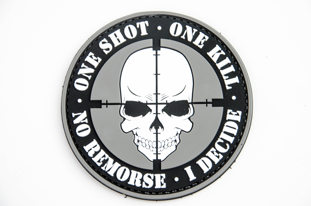 Шеврон Череп.One shot . One kill ПВХ