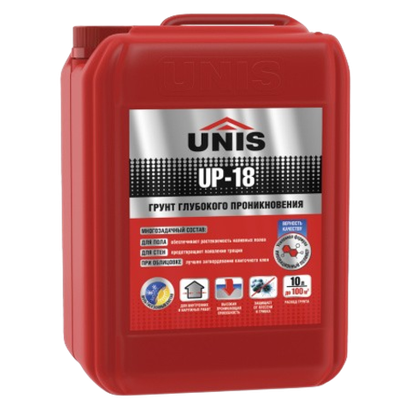 Грунтовка акриловая глубокого проникновения Unis P-18 10 л