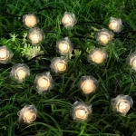 Гирлянда для улицы «Нежный цветок» 3 м 20 ламп LED чёрный провод, 2 реж.,IP-55, Теплый белый (солнечная батарея)