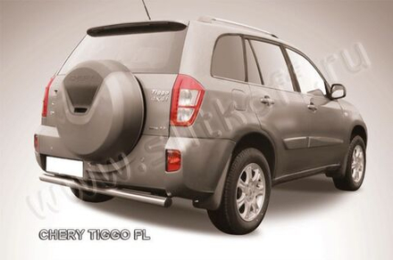 Защита заднего бампера (нержавейка) Chery Tiggo FL (2011-2016) d76 с проступями