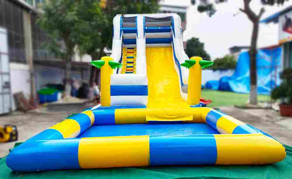 Коммерческий надувной батут с бассейном «Пляжный оазис», 13*5*6 м