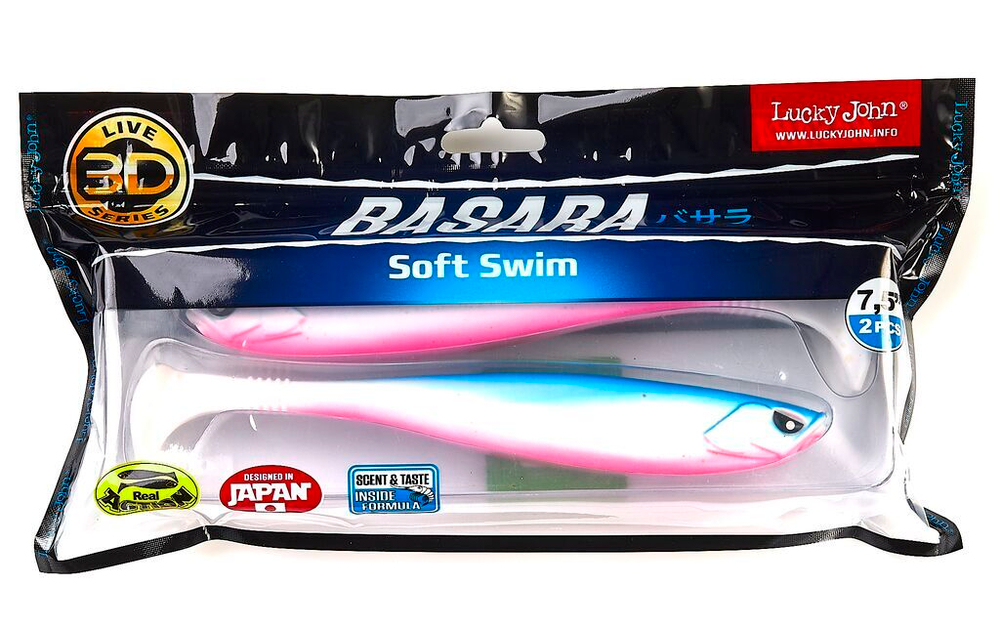 Виброхвосты LJ 3D Series BASARA SOFT SWIM 7,5in (19,05)/PG05 2шт.