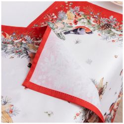 НАБОР САЛФЕТОК ИЗ 2-Х ШТ "МОРОЗКО.СНЕГИРИ",40Х40СМ, 100% ХЛОПОК,КРАСНЫЙ,ТВИЛ