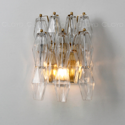 Бра Cloyd CALCUTTA W2 / выс. 37 см - латунь - прозрачн.стекло (арт.20485)