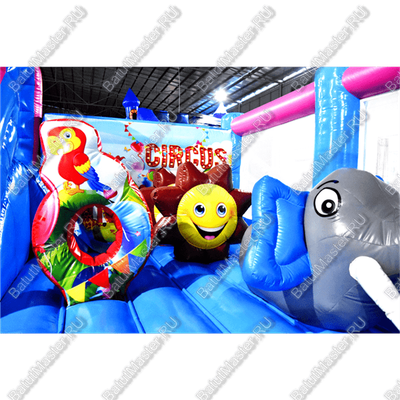 Коммерческий надувной батут "Яркий цирк" 6*4*3 м