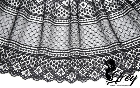 03-136 Кружево эластичное 17,5 см, черный 170