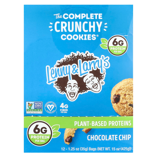 Lenny & Larry's, The Complete Crunchy Cookies®, шоколадная крошка, 12 пакетиков по 35 г (1,25 унции)