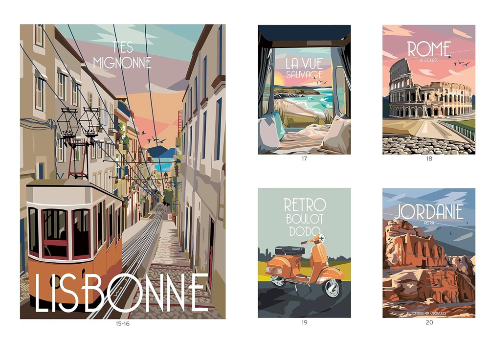 Раскраска по номерам Hachette Escapades merveilleuses - Autour du monde, 112 стр. (предзаказ 27.08.2025)