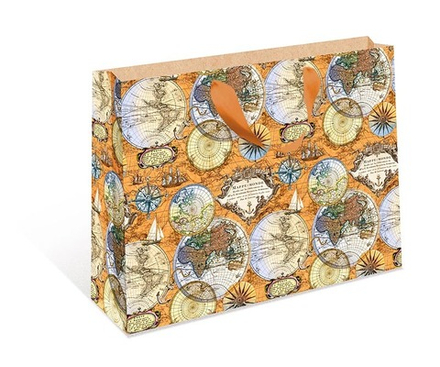 Пакет подарочный, Карта мира, 50*40*15 см, 1 шт.