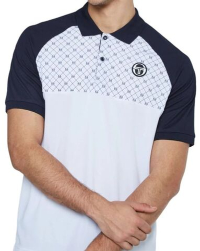 Мужское поло теннисное Sergio Tacchini Rombo Polo - white/navy