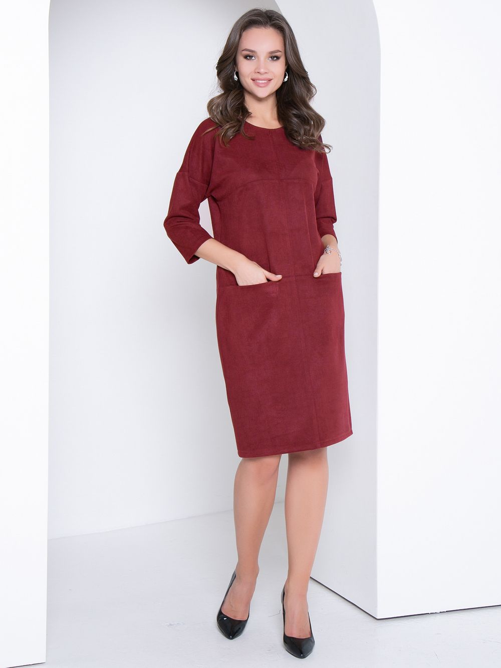 Платье Стильный вельвет(бордо) Diolche