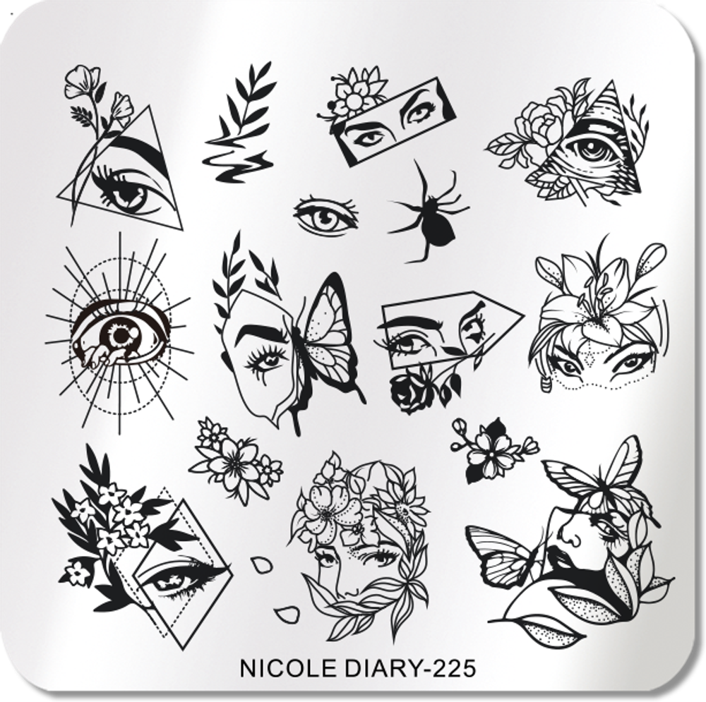 Пластина для стемпинга Nicole Diary 6*6 см 51563 ND-225
