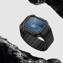 Силиконовый чехол-бампер с ремешком на магнитах от Dux Ducis для часов Apple Watch 42, 44, 45 мм, серия Strap One-piece (OA Series)