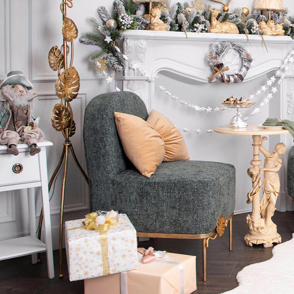 Кресло Monstera Deliciosa (Монстера) Лазурный Амбер