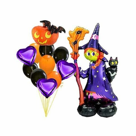 Композиция Ведьмочка с тыковкой