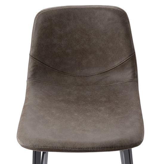 Стул барный hugh, экокожа, серо-коричневый