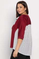 Блуза Федерика (бордово-белая) Б14997-18М LT Collection
