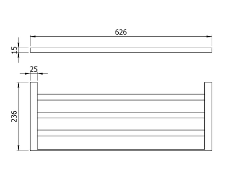 Полка для полотенец 626 мм нерж. сталь CORINTO 16923.S матовый