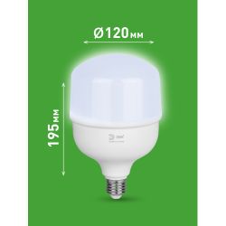Лампа светодиодная ЭРА GREEN LINE LED POWER T120-80W-865-E27/E40 GL 80Вт колокол холодный свет Е27/Е40