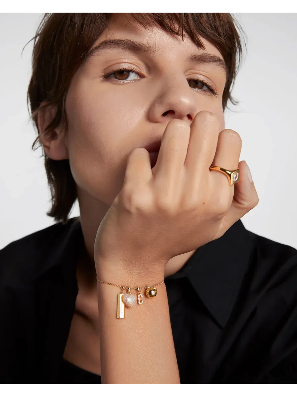 Подвеска-шарм Буква C серебро 925 пробы покрытое золотом