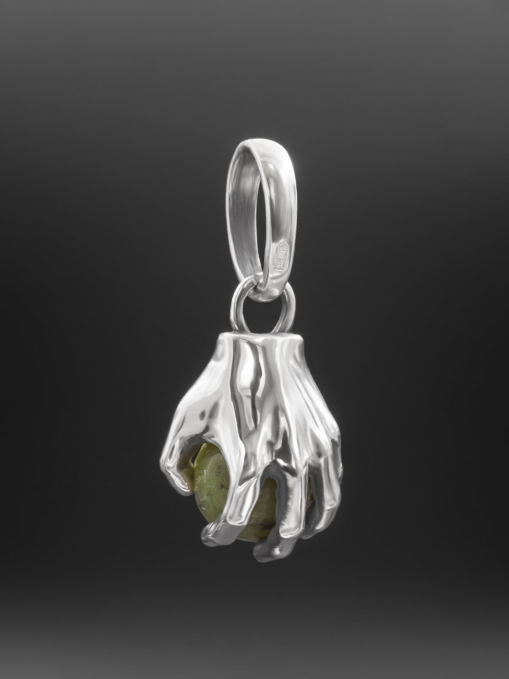 Подвес "Создатель" из серебра с нефритом