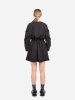 Платье мини из футера "Целина". Черное