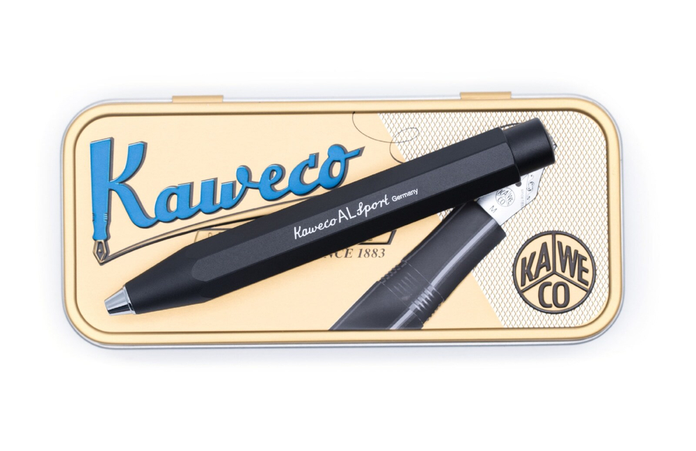 Шариковая ручка Kaweco AL Sport Matte Black (10000100) 1.0 мм, черный матовый корпус