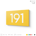 Номер на дверь 191, табличка на дверь для офиса, квартиры, кабинета, аудитории, склада, желтая 120х70 мм, Айдентика Технолоджи