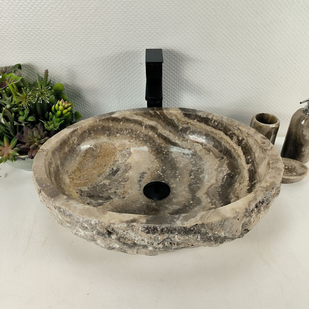 Раковина из оникса Erozy Grey EO-64552 53*42*16 0156