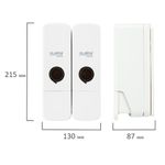 Дозатор двойной 2 х 0,3 л для жидкого мыла/шампуня/геля LAIMA PREMIUM, НАЛИВНОЙ, белый, ABS-пластик, 609499