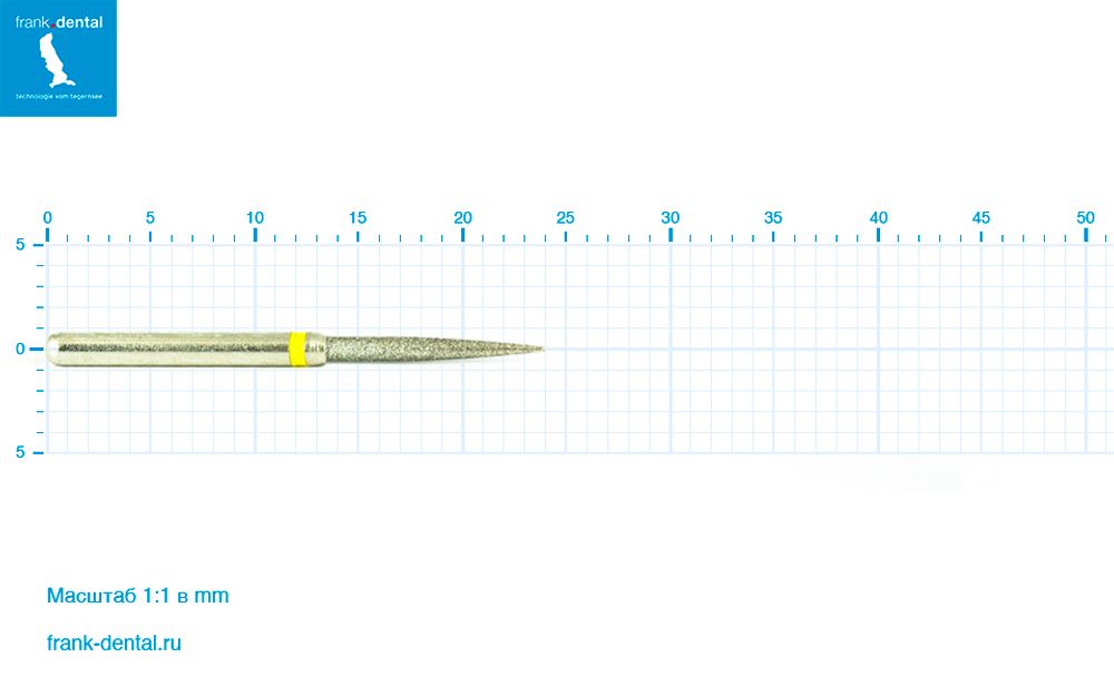 Бор алмазный желтый Frank Dental типа FG - D.863.010.C.FG