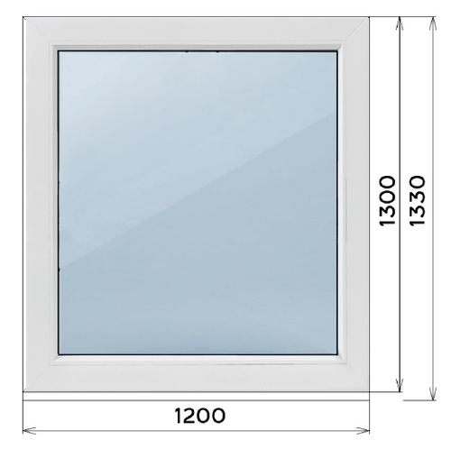 Пластиковое окно 1300 х 1200 ТермА Эко