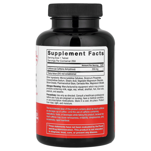 Force Factor, Кофеин, 200 мг, 250 таблеток