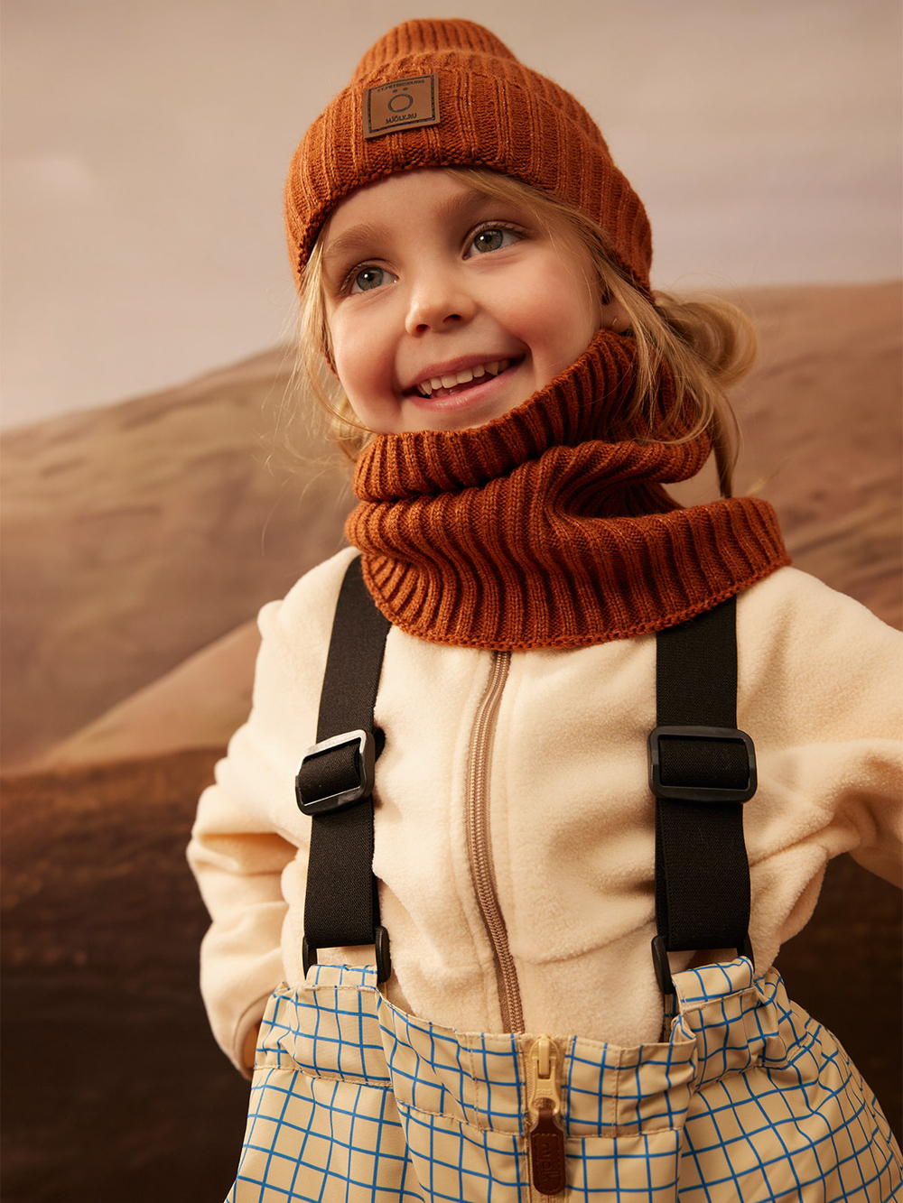 Шапка с отворотом Mjölk Коричневый