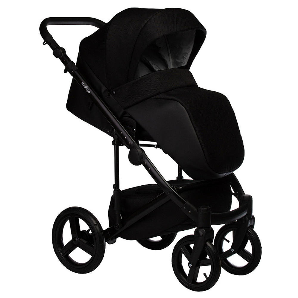 Детская коляска Indigo Tour Eco 2 в 1 Te07 черная кожа+черный