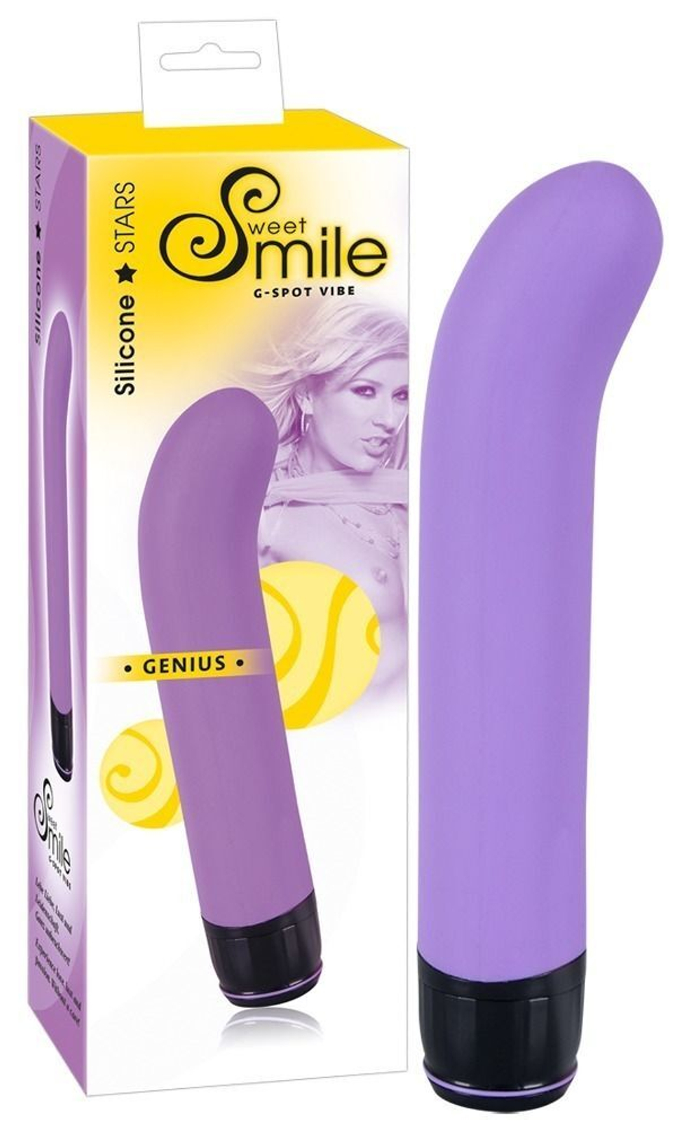 Фиолетовый вибратор G-точки Smile Genius - 20 см. (Цвет: фиолетовый)