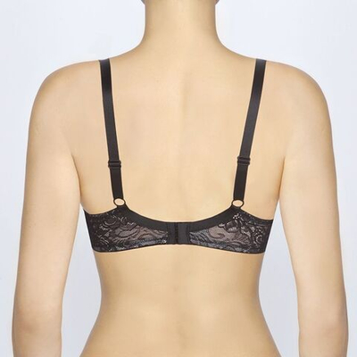 Эффектный бюстгальтер-спейсер на каркасах (Размер: 90D) (Цвет: черный с бежевым)