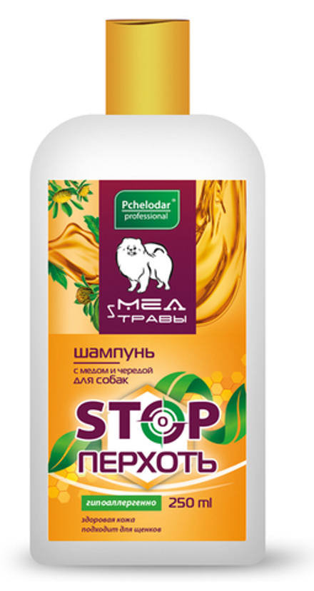 Шампунь PCHELODAR для собак с медом и чередой - 250 мл