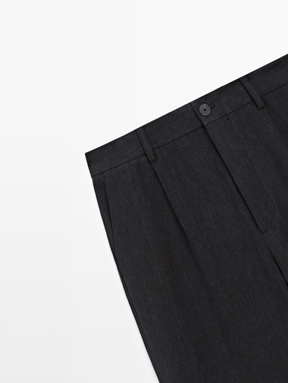 Massimo Dutti Брюки из льна с вытачками, темно-синий