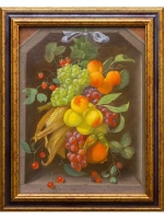 Картина маслом Натюрморт с фруктами и кукурузой Леснов
